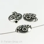 Silver Bead real silver plated, ±13x5mm, 5 pc.