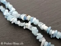 Aquamarine Semi-Precious Stone Chips, Color: blue, Size: --, Qty: String ±32"