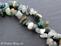 Indian Achat Semi-Precious Stone Chips, Color: Multi, Size: --, Qty: String ±32"