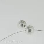 Silberperlen rund gebürstet, opak glanz, 12mm, SILBER 925, 1 Stk.