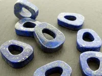 prix spécial le Lapislazuli, Couleur: bleu, Taille: ±23x19x6mm, Quantite: ±18 piece - String ±40cm