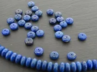 Heishi Lapislazuli Rondelle, Color: blue, Size: ±4x8mm, Qty: 10 pc.
