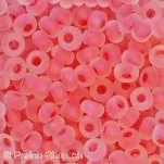 SeedBeads, transp. Frosted rose, 3mm, ±17 gr.