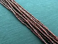 Garnet Facettiert, Halbedelstein, Farbe: rot, Grösse: ±2mm, Menge: 1 strang ±39cm