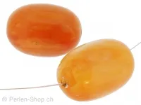 Kunstharz Olive gross, Farbe: Orange, Grösse: ±30x21mm, Menge: 5 Stk.