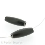 perle tube, Couleur: noir, Taille: ±25 mm, Quantite: 5 piece