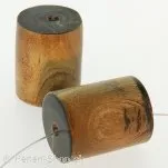 perle cylindre, Couleur: brun, Taille: ±24 mm, Quantite: 2 piece