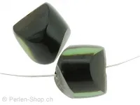 perles en os cylindre, Couleur: vert, Taille: ±19mm, Quantite: 2 piece