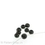 perle rouleau, Couleur: noir, Taille: ±4 mm, Quantite: 20 piece