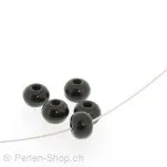perle rouleau, Couleur: noir, Taille: ±6 mm, Quantite: 20 piece