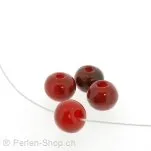 perle rouleau, Couleur: rouge, Taille: ±9 mm, Quantite: 10 piece