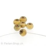 perle rouleau, Couleur: brun, Taille: ±6 mm, Quantite: 20 piece