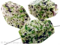 Synthetic resin Bicone, Color: green, Size: ±22x15mm, Qty: 2 pc.