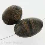 perle ovale, Couleur: brun, Taille: ±33 mm, Quantite: 1 piece