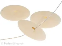 Bone Beads slice, Color: White, Size: ±25mm, Qty: 5 pc..