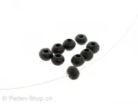 perle ronde, Couleur: noir, Taille: ±3mm, Quantite: 50 piece