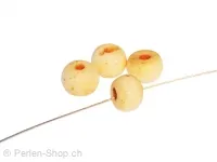 Bone Beads ball, Color: White, Size: ±7mm, Qty: 10 pc.