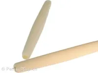 perle tube long, Couleur: blanc, Taille: ±62mm, Quantite: 2 piece