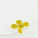 Heishi Wood disk, color yellow, ±8x4mm, 100 pc.
