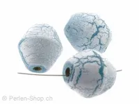 BULK perle bois ellipse, Couleur: bleu, Taille: 31 mm, Quantite: 50 piece