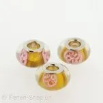 Troll-Beads Style perle de verre, brun, ±10x13mm, 1 pcs.