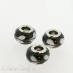 Troll-Beads Style Glasperlen, schwarz, ±10x13mm, 1 Stk.