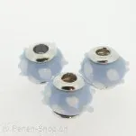 Troll-Beads Style Glasperlen schraubbar, blau, ±12x14mm, 1 Stk.