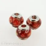 Troll-Beads Style Glasperlen schraubbar, rot, ±12x14mm, 1 Stk.