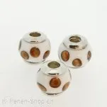 Troll-Beads Style Glasperlen schraubbar, weiss, ±12x14mm, 1 Stk.