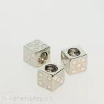 Troll-Beads Style Pendant Cube, screwable, Silver, ±8x8mm, 1 pc.
