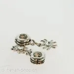 Troll-Beads Style Pendant Flower, screwable, Silver, ±10x29mm, 1 pc.