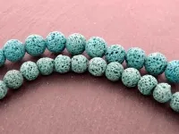 Lava Stone, Semi-Precious Stone, Color: turquoise, Size: ±8mm, Qty: 1 string 16 inch (±48 pc.)
