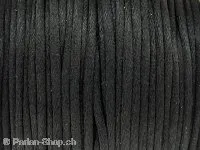 Sateen Cord, Color: black, Size: 2mm, Qty: 1 Meter