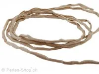 fil de soie, Couleur: beige, Taille: 3 mm, Quantite: 110 cm