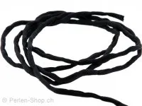 fil de soie, Couleur: noir, Taille: 3 mm, Quantite: 110 cm