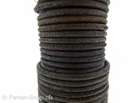 Lederband ab Spule, Farbe: schwarz, Grösse: ±3.5mm, Menge: 1 meter