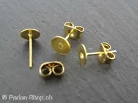 Ear Plug, Color: gold colored, Size: ±6mm, Qty: 2 pc.