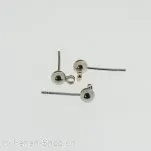 Ear Pin Rhodium, Color: grey, Size: 14 mm, Qty: 10 pc.