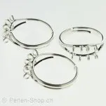 Fingerring adjustably, Color: Silver, Size: 12 mm, Qty: 1 pc.