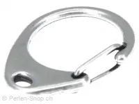 Lobster clasp , Color: silver, Size: ±30mm, Qty: 1 pc.