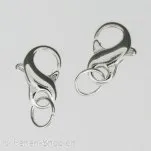 Lobster Clasp incl. Ring, 16mm, SILVER 925, 1 pc.