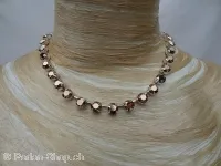 Silver plated necklace, edged with 8 mm Swarovski Crystal rhinestones