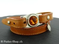 Wrap bracelet orange leather