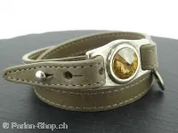 Wrap bracelet beige leather