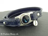 Wrap bracelet blue leather