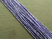 Zirkonia Perlen, Farbe: blau, Grösse: ±2mm, Menge: 1 strang ±38cm