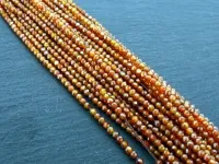 Zirkonia Perlen, Farbe: olive, Grösse: ±2mm, Menge: 1 strang ±38cm (±190 Stk.)