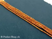 Zirkonia Perlen, Farbe: orange, Grösse: ±1.9mm, Menge: 1 strang ±40cm (±192 Stk.)