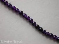 Amethyst, pierre semi précieuse, Couleur: violet, Taille: 4mm, Quantite: chaîne ±40cm, (±102 piece)