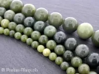 Canada Jade, pierre semi précieuse, Couleur: vert, Taille: 6mm, Quantite: chaîne ± 40cm, (±61 piece)